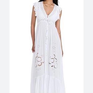 Tiare Hawaii White Eyelet Maxi Dress